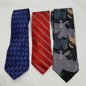 Lot of 3 Men's Neck Tie Lanvin Tommy Hilfiger